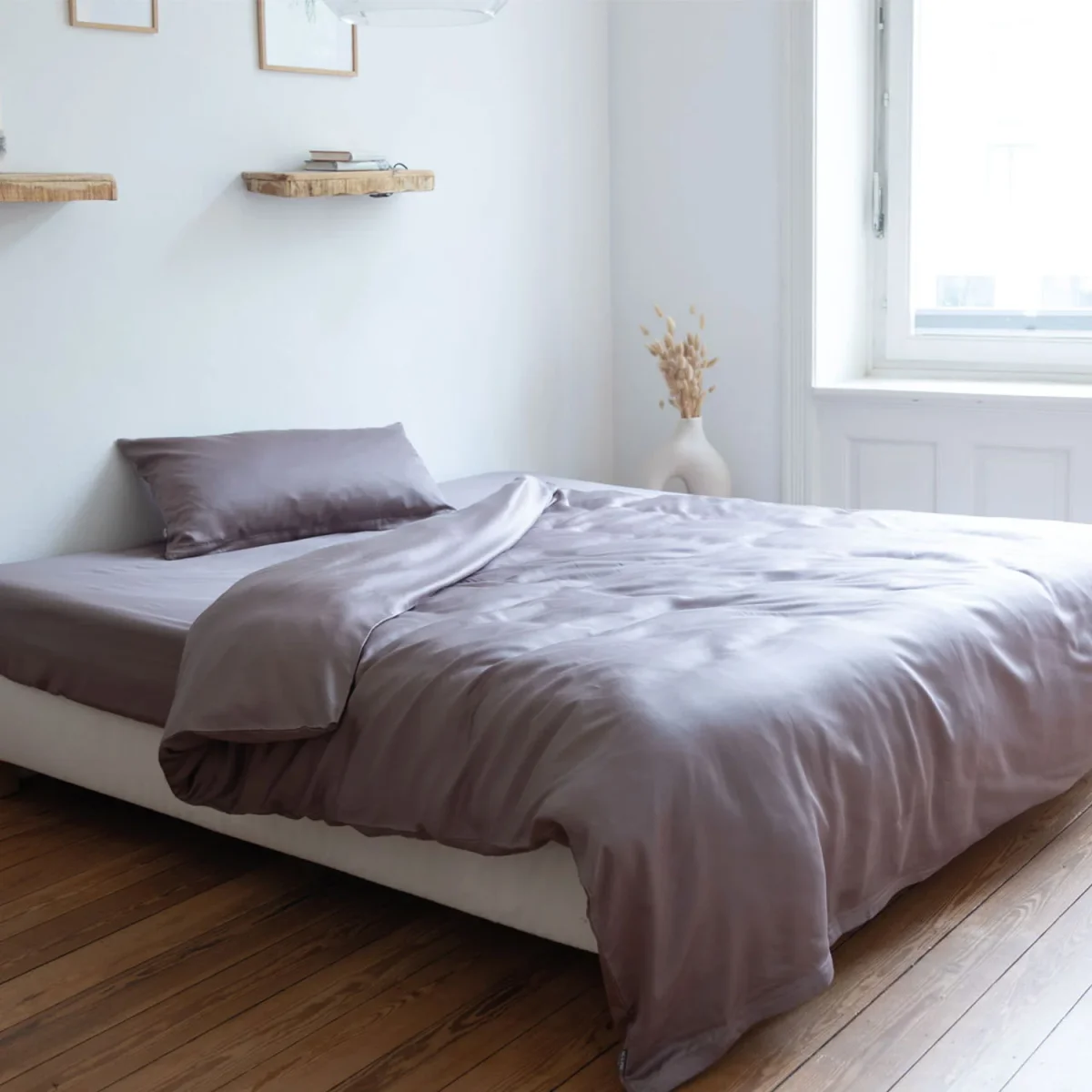 Bambus Lyocell Bettwäsche-Set Chocolate Grey 135x200 / 80x40 – Bild 2