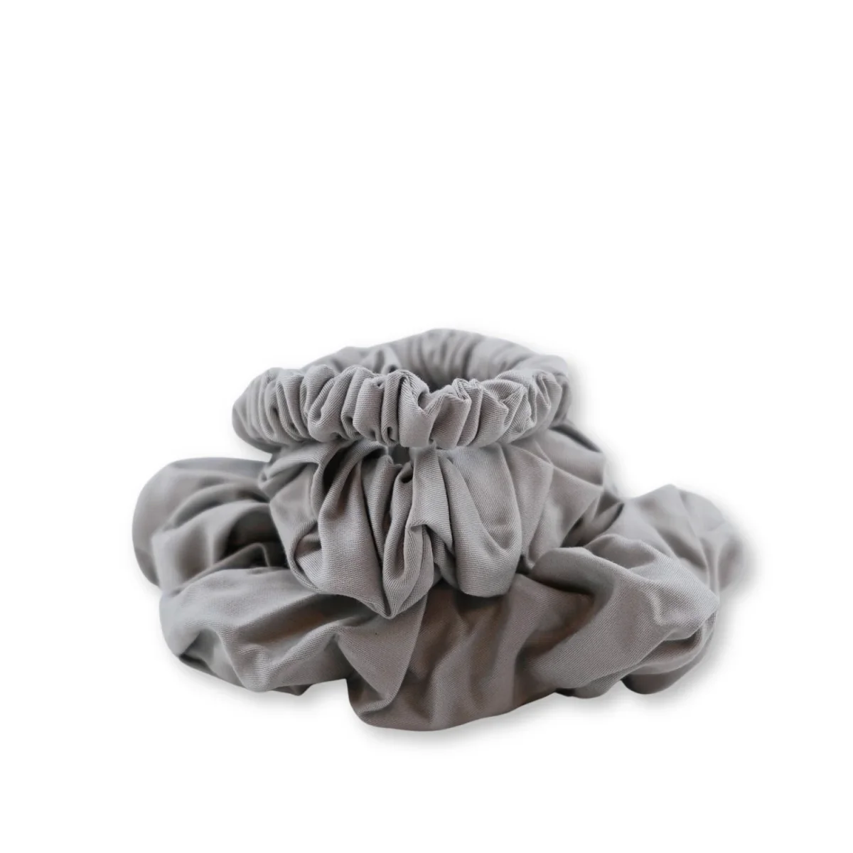 Bambus Lyocell Scrunchie-Set in Hellgrau – Bild 5