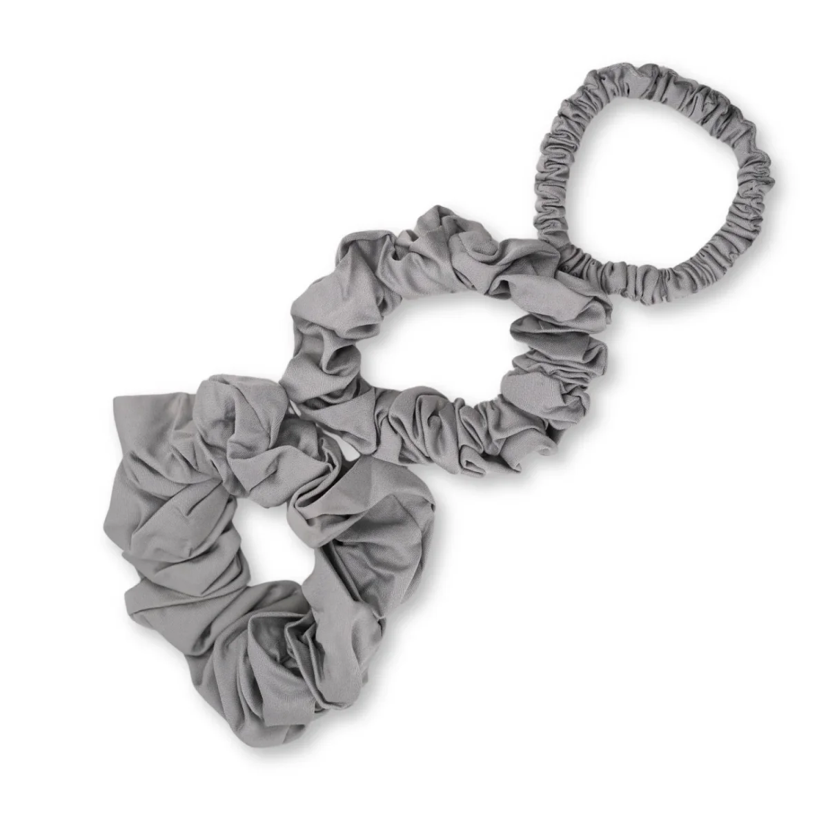 Bambus Lyocell Scrunchie-Set in Hellgrau – Bild 6