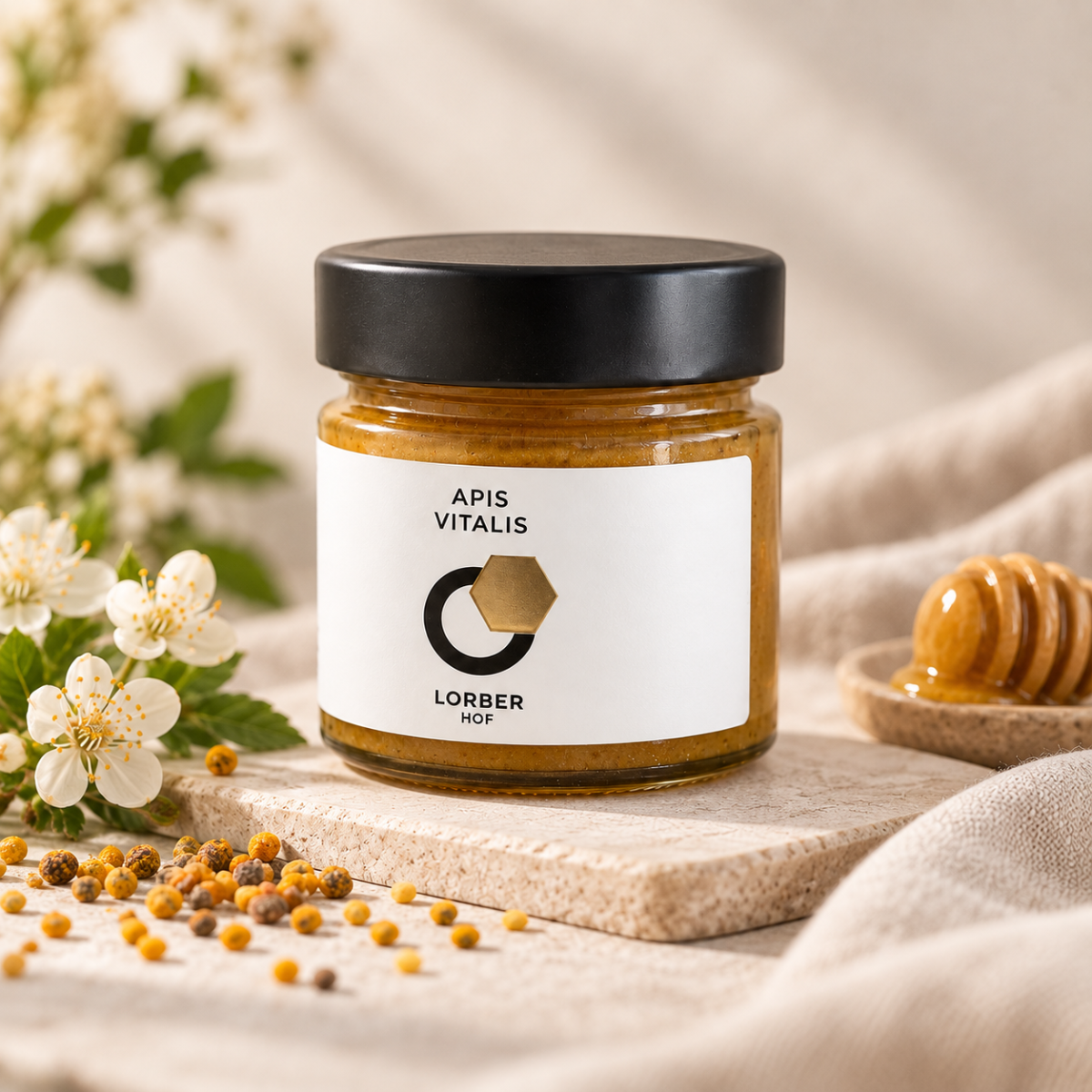 Lorber-Hof Apis Vitalis 250 g – Honig mit Propolis, Blütenpollen & Gelee Royale – Bild 3