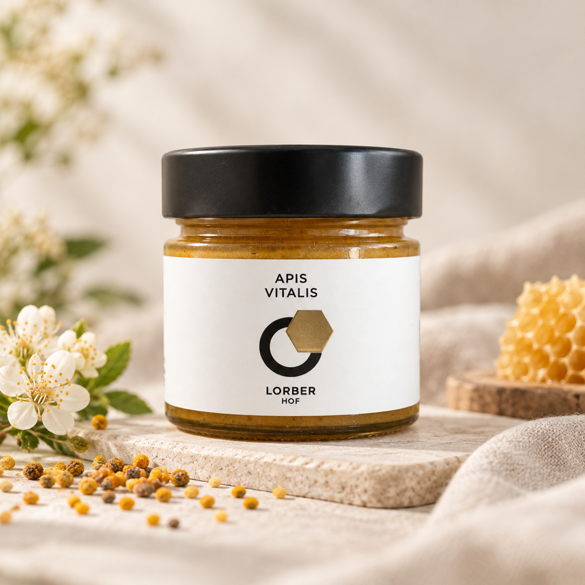 Lorber-Hof Apis Vitalis 250 g – Honig mit Propolis, Blütenpollen & Gelee Royale – Bild 2