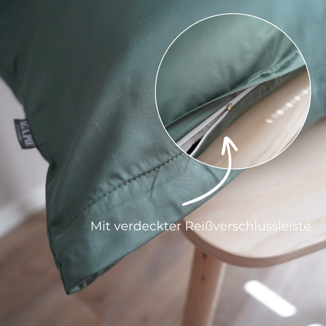 Bambus Lyocell Bettwäsche-Set Chocolate Grey 135x200 / 80x40 – Bild 6
